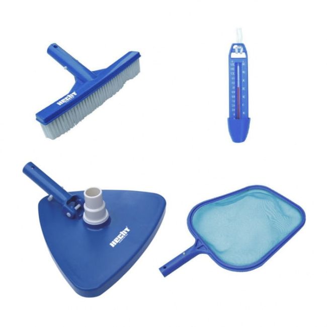 Przejdź do produktu Zestaw do utrzymania basenu Hecht 061002 ze szczotką 25 cm, termometrem i siatką