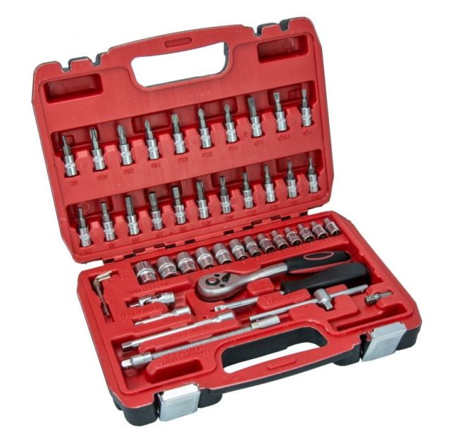 Przejdź do produktu ZESTAW KLUCZY NASADOWYCH 46szt.  DEDRA 17K046 