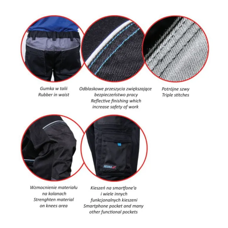 Spodnie ochronne Dedra BH5SP Premium, rozmiar XXL, zdjęcie 2
