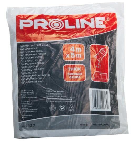 Przejdź do produktu Folia malarska HDPE 4x5m gruba mocna Proline 41137