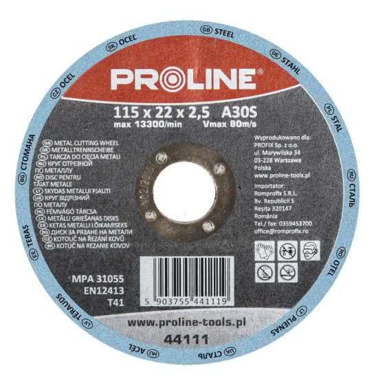 Tarcza do szlifowania metalu wypukła Proline 44412 125 mm