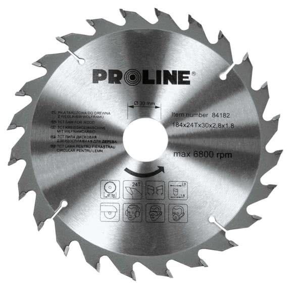 Przejdź do produktu Piła tarczowa z węglikiem spiekanym do drewna 205mm 24zęby, Proline 84207