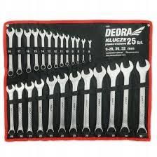 Przejdź do produktu KLUCZE PŁASKO-OCZKOWE, ZESTAW 25szt. dedra 1406