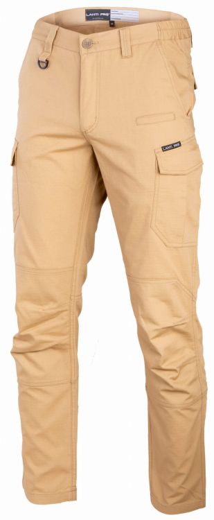 Spodnie bojówki slim fit Lahti Pro beżowe, rozmiar XL