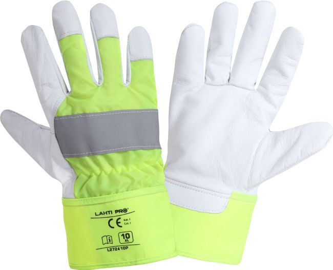 Przejdź do produktu RĘKAWICE OCHRONNE ZE SKÓRY KOZIEJ ODBLASK. 10 (XL)