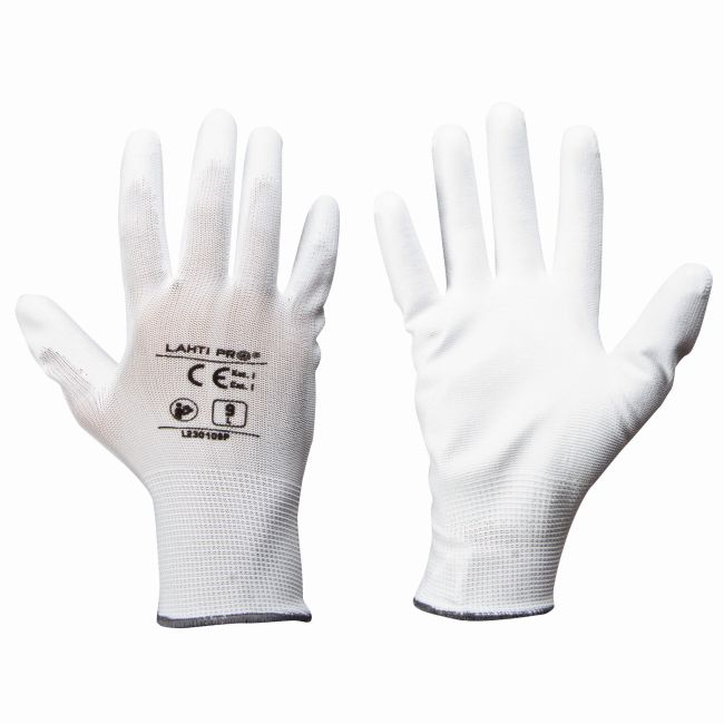Przejdź do produktu RĘKAWICE POWLEKANE POLIURETANEM, BIAŁE 10 (XL)