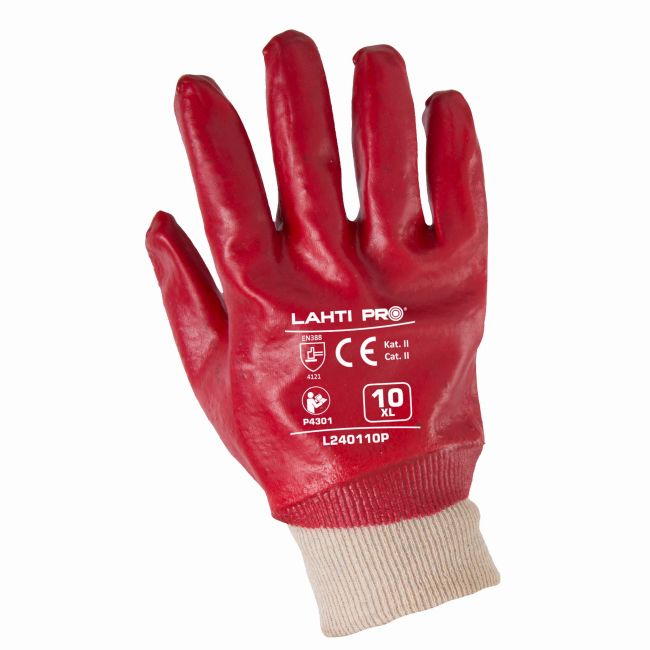 Przejdź do produktu RĘKAWICE OCHRONNE OBLEWANE PVC CZERWONE 10 (XL)