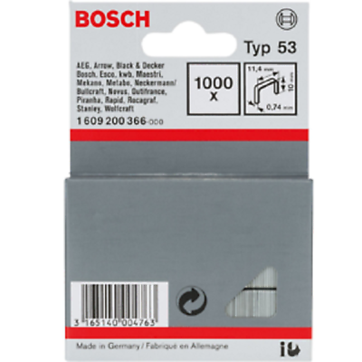 Zszywki z drutu typ 53 11,4x10 mm Bosch 1609200366 1000 szt.