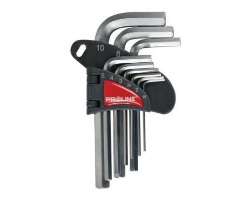 Przejdź do produktu Klucze sześciokątne HEX CrV 9 szt 1,5-10mm 48309