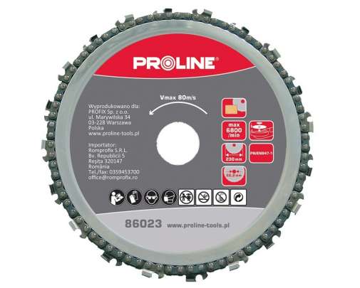 Przejdź do produktu Tarcza łańcuchowa do szlifierek 125mm Prolin 86012