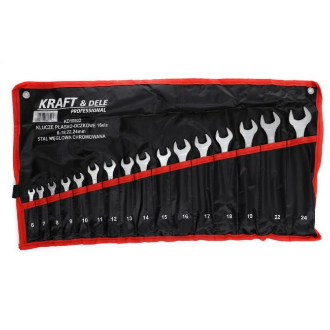 Przejdź do produktu KLUCZE PŁASKO-OCZKOWE 16el. KD10922
