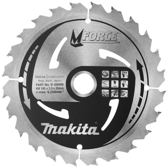 Przejdź do produktu TARCZA TNĄCA MAKITA 165x20 mm 24Z