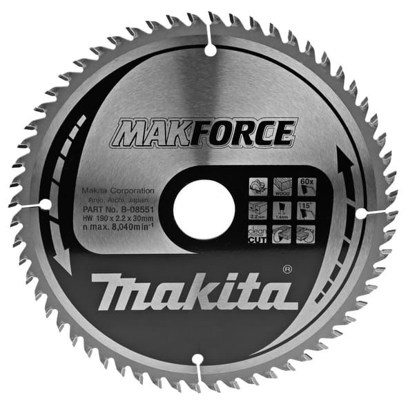 Przejdź do produktu TARCZA TNĄCA MAKFORCE 190X30MM; 60Z B-08551