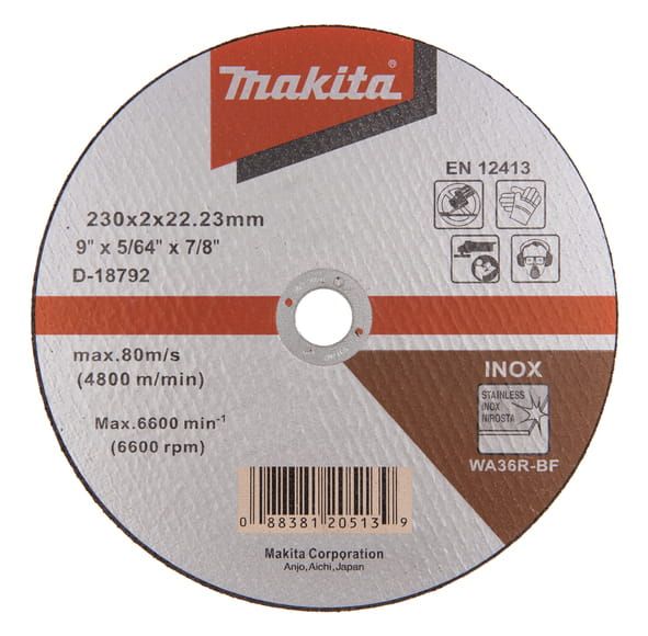 Przejdź do produktu TARCZA TNĄCA INOX 230X2MM WA36R (PŁASKA)   D-18792