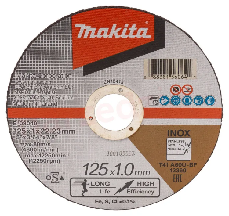 Tarcza tnąca extra cienka 125x22,2 mm Makita E-03040