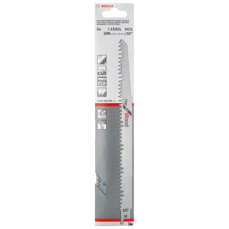 Brzeszczot do piły szablastej S1531L Bosch 2608650676 5 szt.