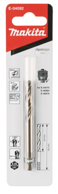 Przejdź do produktu Wiertło prowadzące HSS-CO 1/4 7,15x85mm E-04092