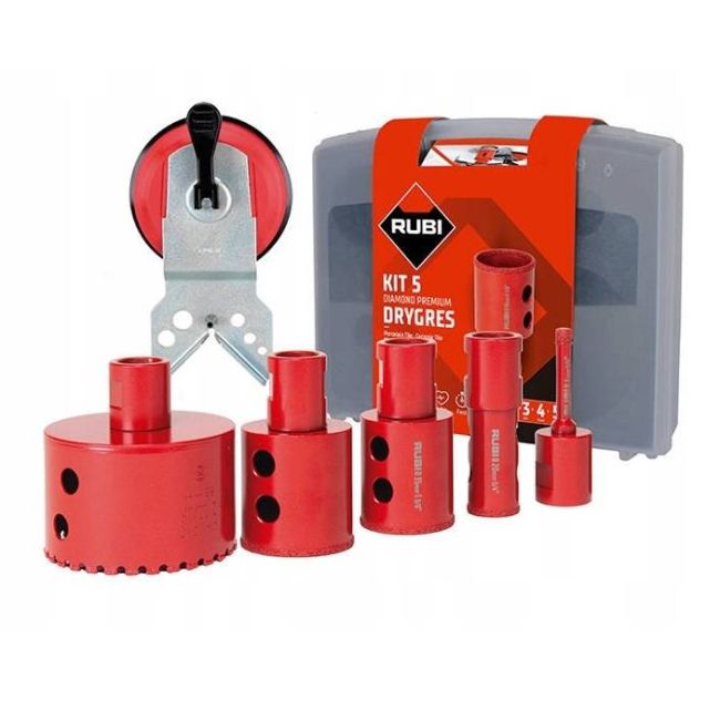 Przejdź do produktu Zestaw 5 koronek wierteł diamentowych drygres premium rubi 51937