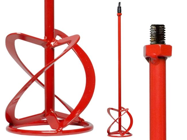 Przejdź do produktu Mieszadło do zaprawy M-120 R 3H 120mm końcówka z gwintem M14 rubi 76918