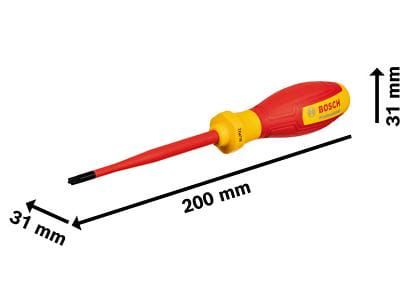 Przejdź do produktu Wkrętak płaski krzyżakowy śrubokręt VDE SL / PZ 1 x 100mm bosch 1600A02ND6