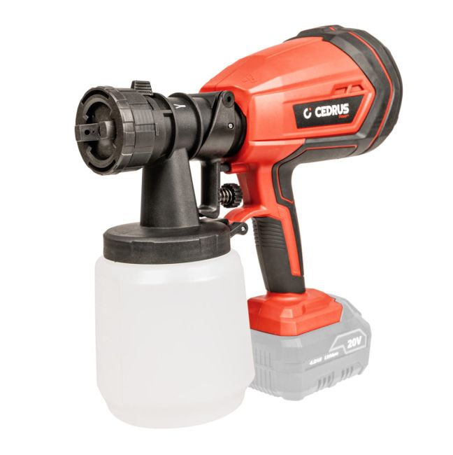 Przejdź do produktu Cedrus SP1000Li CEDSP1000LI pistolet akumulatorowy do malowania 20V, lekki i ergonomiczny, do farb i lakierów, precyzyjne nanoszenie, idealny do prac remontowych i dekoracyjnych