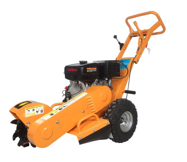 Przejdź do produktu MasterCut GBS-150 GBS150 frezarka spalinowa do pni na silniku Loncin 420 cm³ mocna maszyna do frezowania pni drzew, gałęzi i odpadów drewnianych profesjonalny sprzęt
