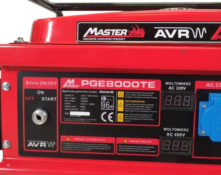 Agregat trójfazowy MasterCut PGE8000TE 7 kW 18 KM 440 cm³, zdjęcie 6