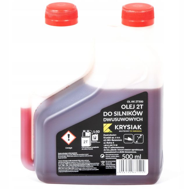 Przejdź do produktu Olej do mieszanki, olej do silników 2 suwowych 0,5 litra czerwony z dozownikiem AK 2T500