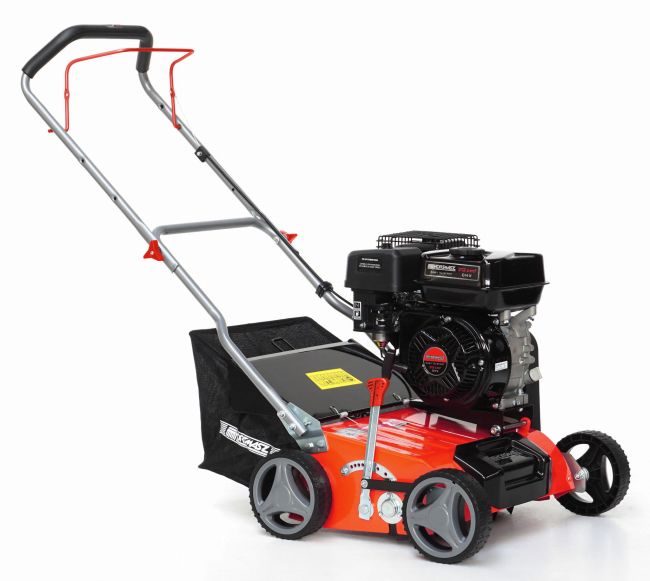 Przejdź do produktu Hortmasz HWS 350 wertykulator spalinowy aerator 40 cm 2 wałki OHV 212 cm3 kosz 35 L