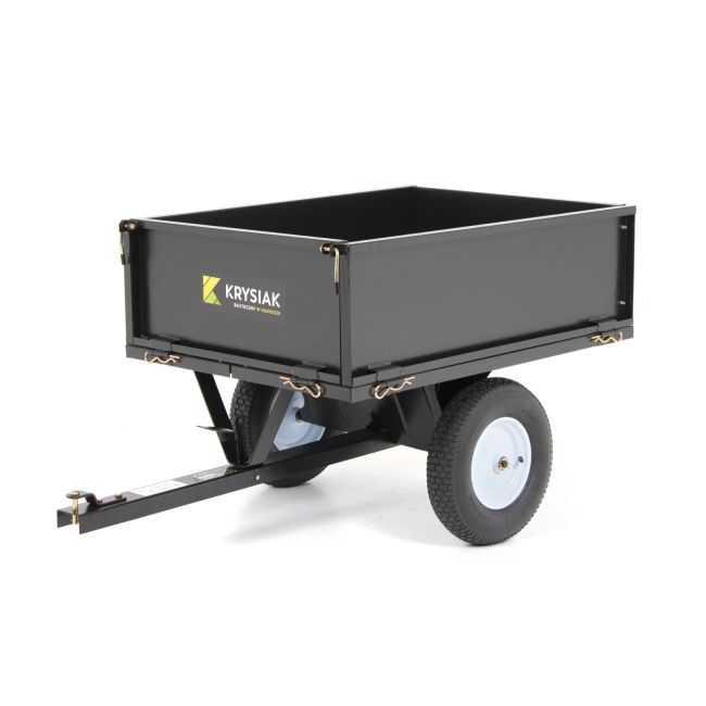 Przejdź do produktu Krysiak SP500 przyczepka do traktora 225 kg, wytrzymała stalowa konstrukcja, skrzynia 103×77,5×30,5 cm, pneumatyczne koła 40 cm — idealna do transportu ziemi, drewna, piasku i materiałów w ogródku, gospodarstwie lub na działce