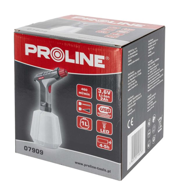 Przejdź do produktu Opryskiwacz ręczny akumulatorowy USB 1L Proline 07909