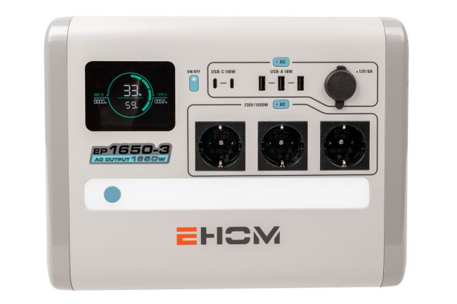 Przejdź do produktu Ehom Loncin EP1650-3 stacja zasilająca 1650 VA 3x230 V agregat Li-Ion 13kg
