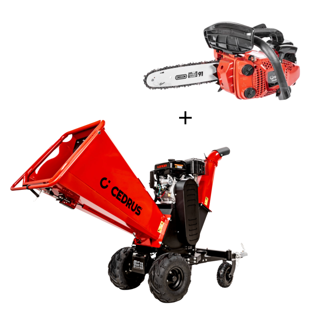 Przejdź do produktu Rozdrabniacz spalinowy Cedrus RB04PRO-E + Pilarka spalinowa Cedrus PS25-10T – komplet do ogrodu i sadu