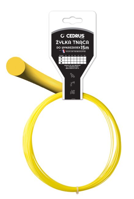 Przejdź do produktu Żyłka tnąca okrągła Cedrus DBPLCEDCN01/01RJY 1,3 mm x 15 m, żółta