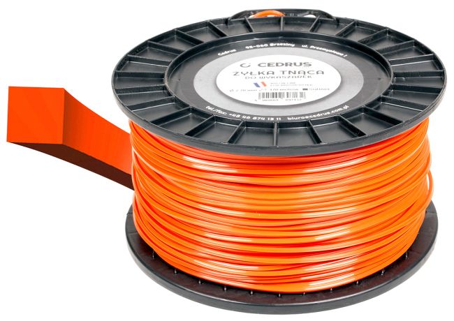 Przejdź do produktu Żyłka tnąca kwadratowa Cedrus DI1312-B 2,7 mm x 170 m, pomarańczowa