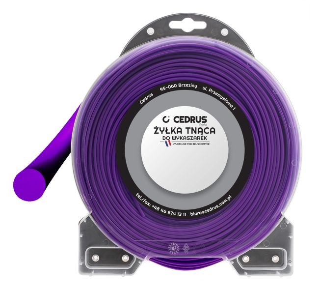 Przejdź do produktu Żyłka tnąca okrągła Cedrus DPPLCEDBD01/06RL 3,0 mm x 55 m, fioletowa