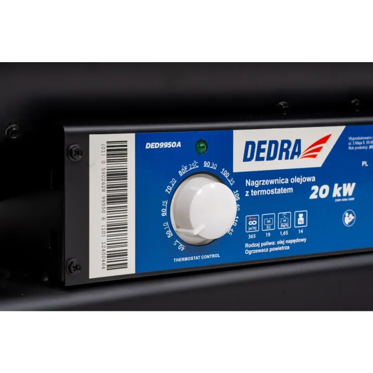 Nagrzewnica olejowa Dedra DED9950A 20 kW z termostatem 19 l, zdjęcie 8