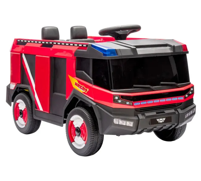Przejdź do produktu Hecht 51817 samochód strażacki straż pożarna akumulatorowa, obciążenie do 30 kg, silnik 2x35 W, 12V/10Ah, pilot do zdalnego sterowania, w zestawie hełm gaśnica i pistolet, idealny na prezent dla dzieci