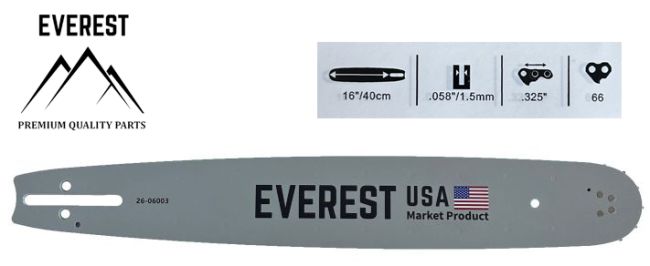 Przejdź do produktu PROWADNICA 16".325 1,5mm 66ogn. EVEREST