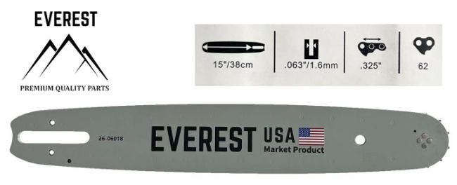 Przejdź do produktu PROWADNICA 15" .325 1,6mm 62ogn. EVEREST