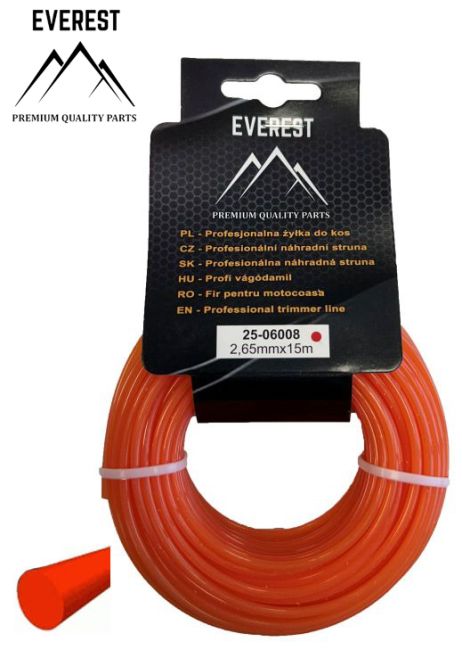 Przejdź do produktu ŻYŁKA TNĄCA OKRĄGŁA 2,65mm  15M EVEREST