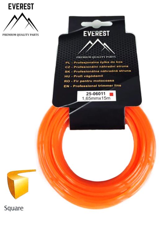 Żyłka tnąca kwadratowa 1,65 mm 15 m Everest