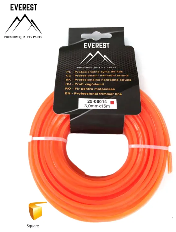 Żyłka tnąca kwadratowa 3,0 mm 15 m Everest