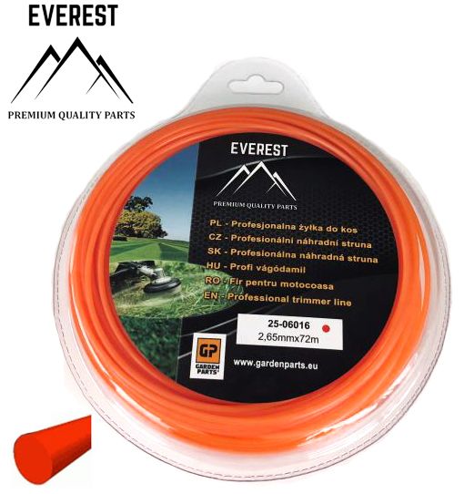 Przejdź do produktu ŻYŁKA TNĄCA OKRĄGŁA 2,65mm  72M EVEREST