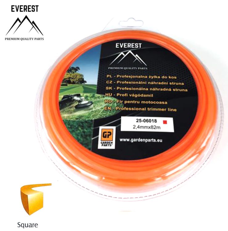 Żyłka tnąca kwadratowa 2,4 mm 82 m Everest