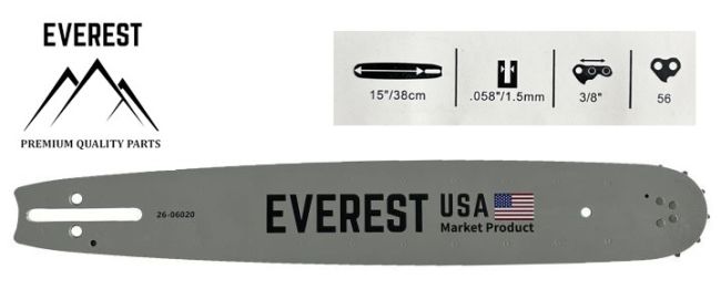 Przejdź do produktu PROWADNICA 15" 3/8 1,5mm 56ogn. EVEREST
