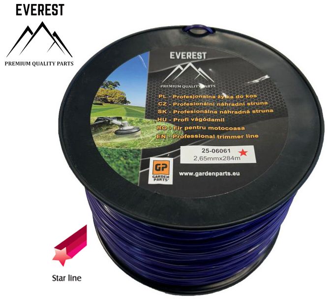 Żyłka tnąca gwiazdka 2,65 mm 284 m fioletowa Everest