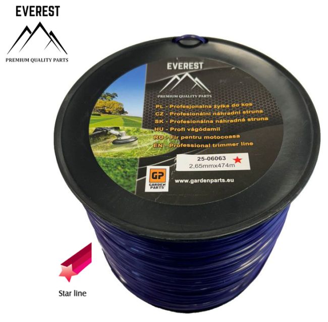 Przejdź do produktu ŻYŁKA TNĄCA GWIAZDKA 2,65mm 474M FIOLET PROFESIONALNA EVEREST