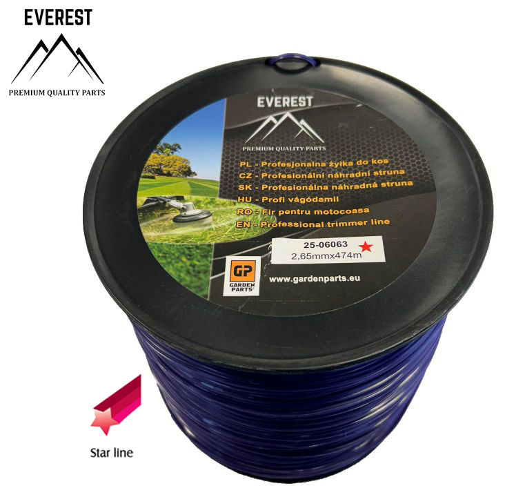 Żyłka tnąca gwiazdka 2,65 mm 474 m fioletowa Everest