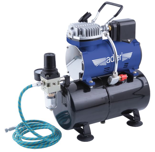 Przejdź do produktu Mini kompresor modelarski ze zbiornikiem AD-5000